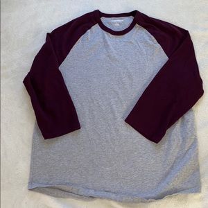 Men’s Baseball Tee Maroon/Grey